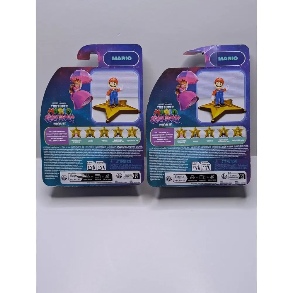 Lot 3 Super Mario Galaxy Movie Figures Mario x2 Yoshi Jakks New